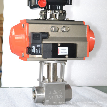 2 way high pressure stainless steel airpowered ball valve